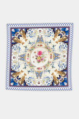 Blue designer Silk Head Scarf