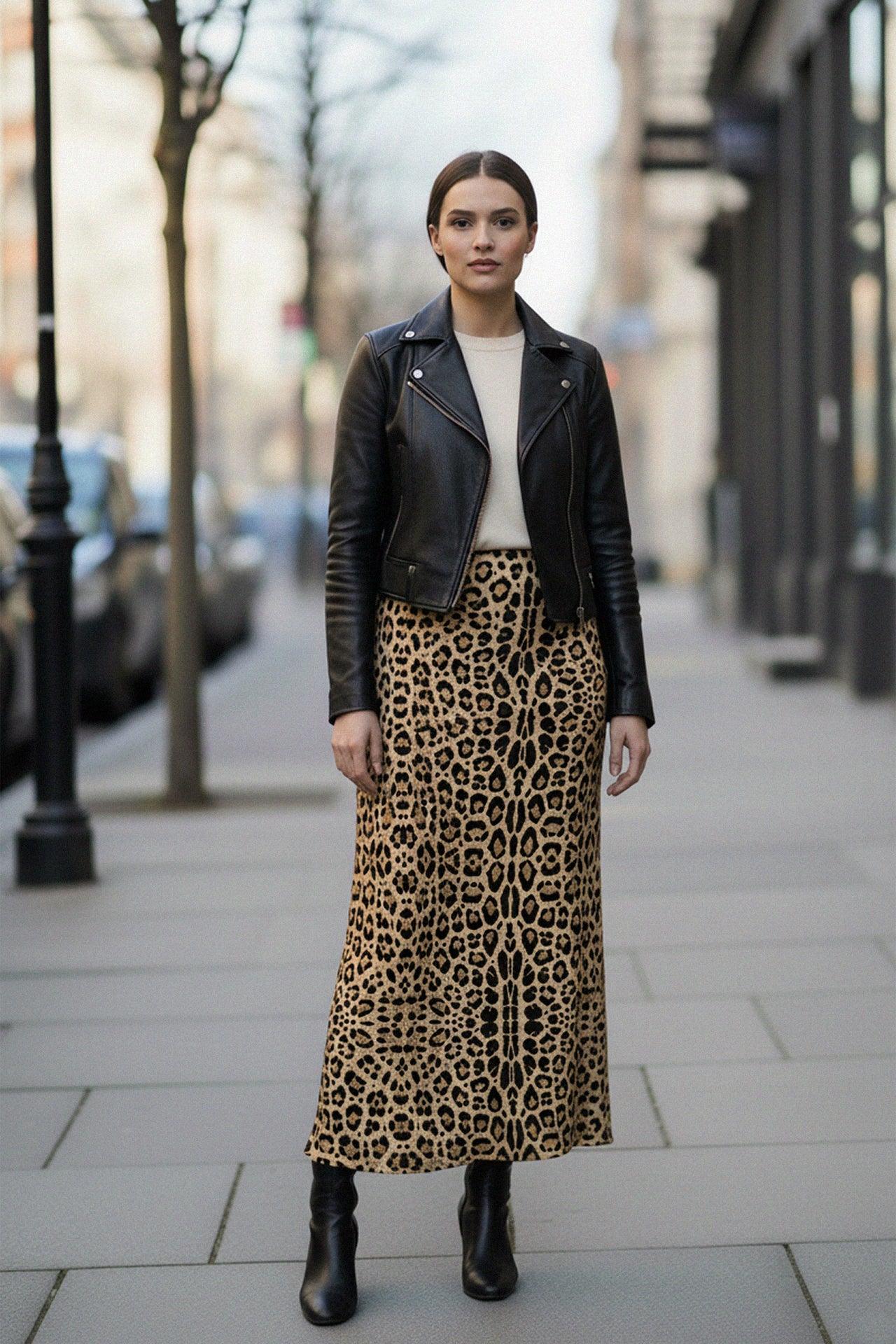 Animal Print Ladies Knee Length Skirts