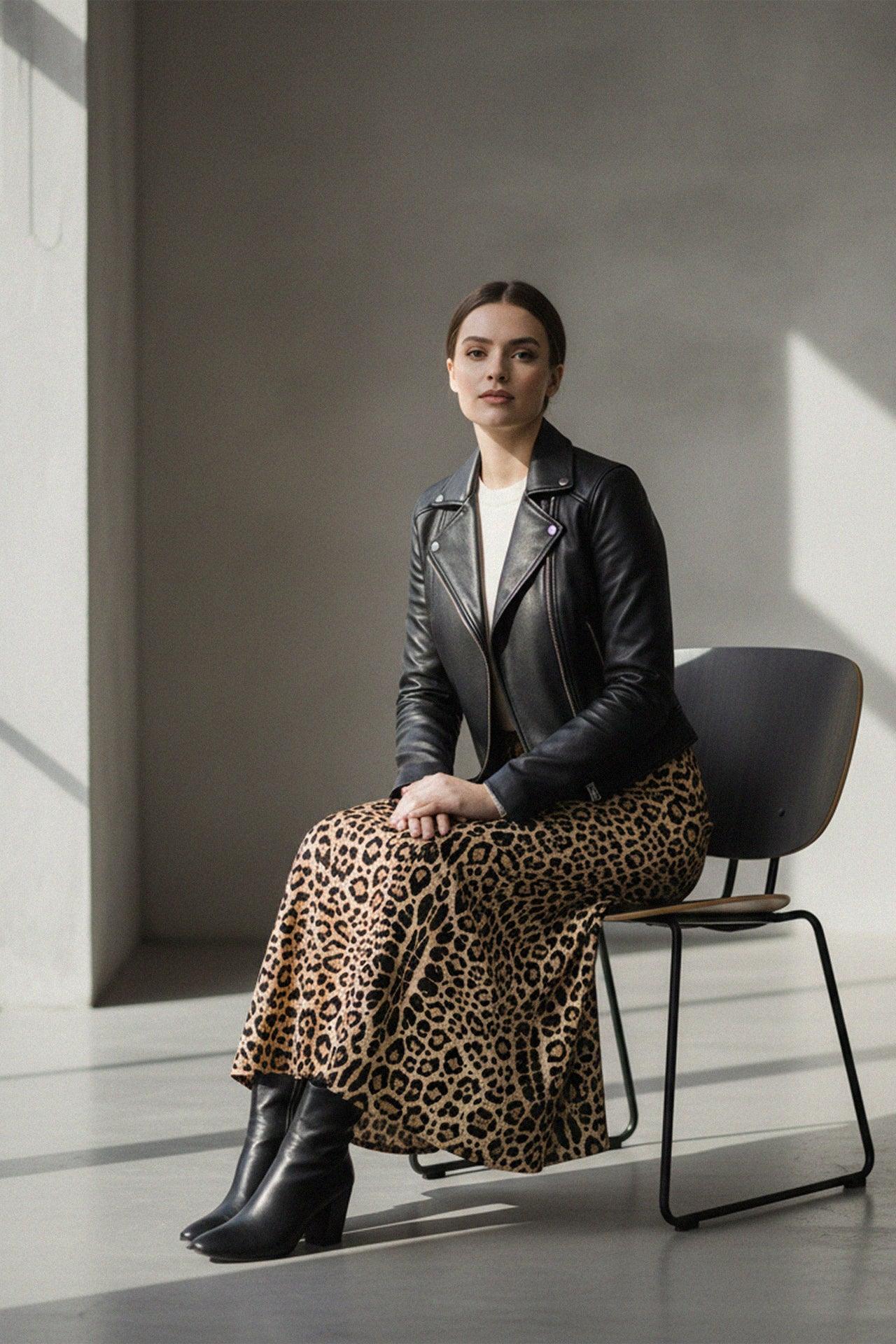 Animal Print Ladies Knee Length Skirts