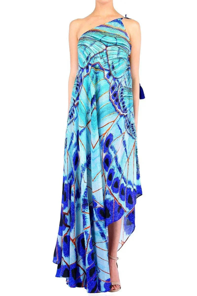 Annabella Butterfly Print Beach Maxi Dress