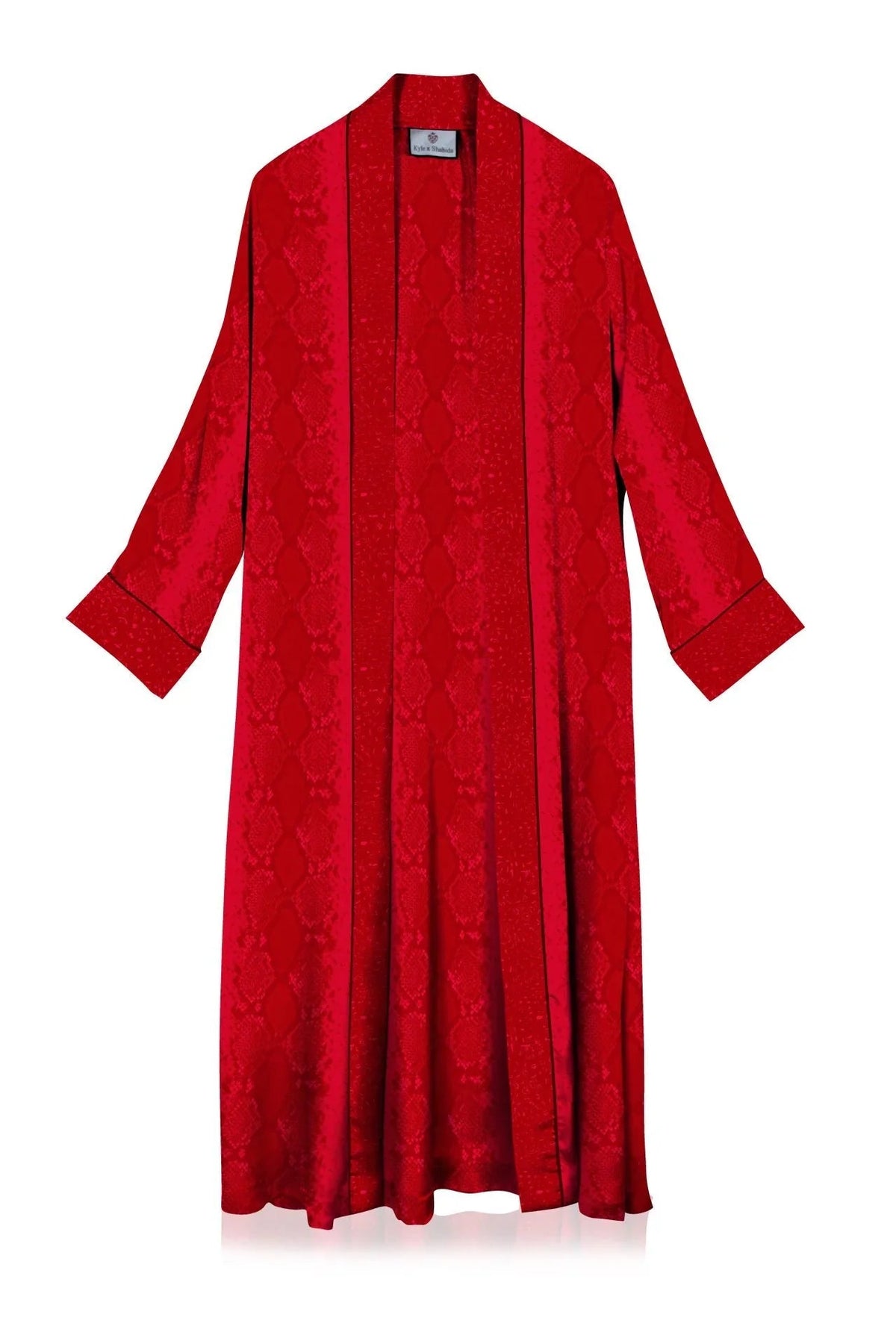 Biodegradable Sustainable Silk Long Robe Dress in Blood Stone