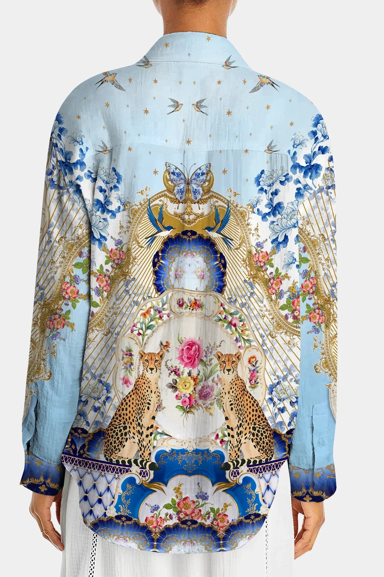 Blue Long Sleeve Shirts Women