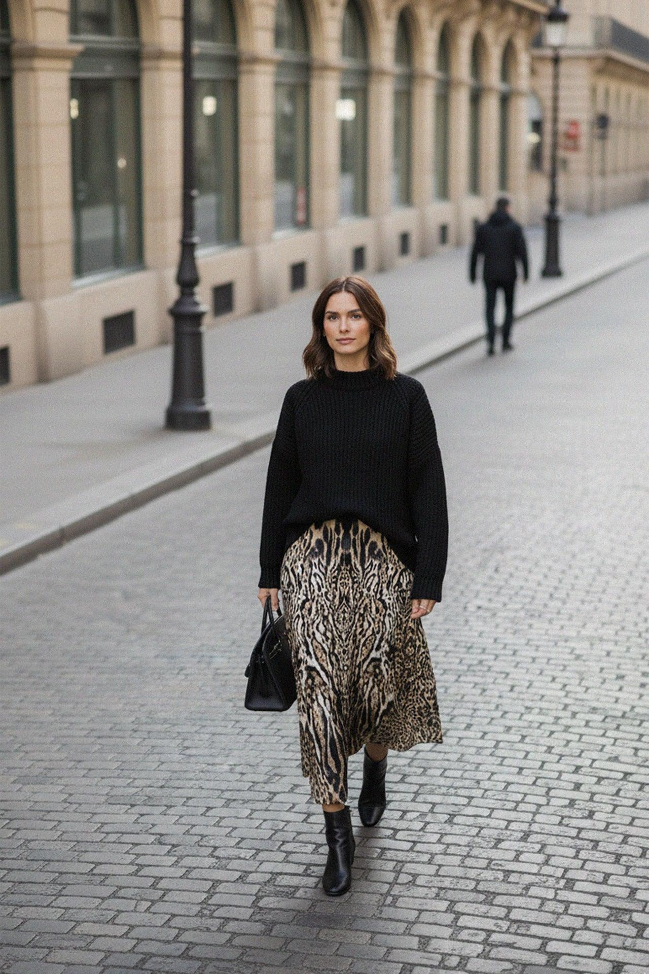 Animal Print Summer Skirts Knee Length