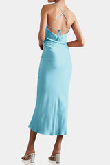 Aqua Blue Sexy Midi Dress