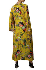 Bird Printed Wrap Maxi Dress