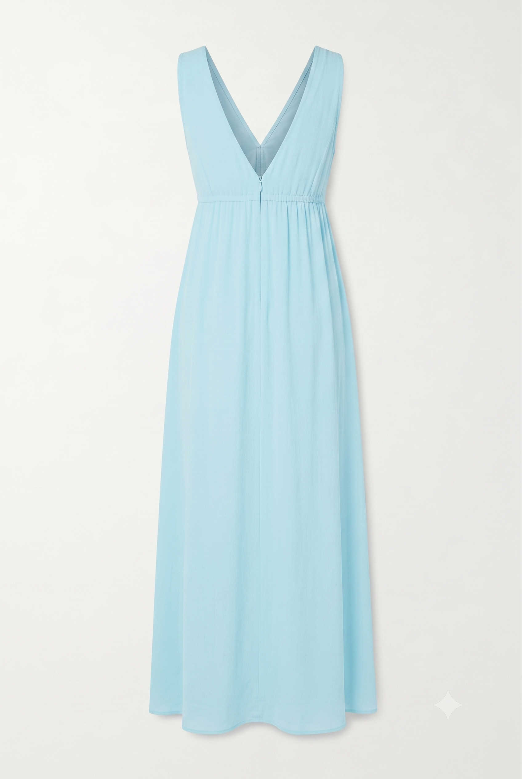 Aqua Blue Plunge Neck Dress