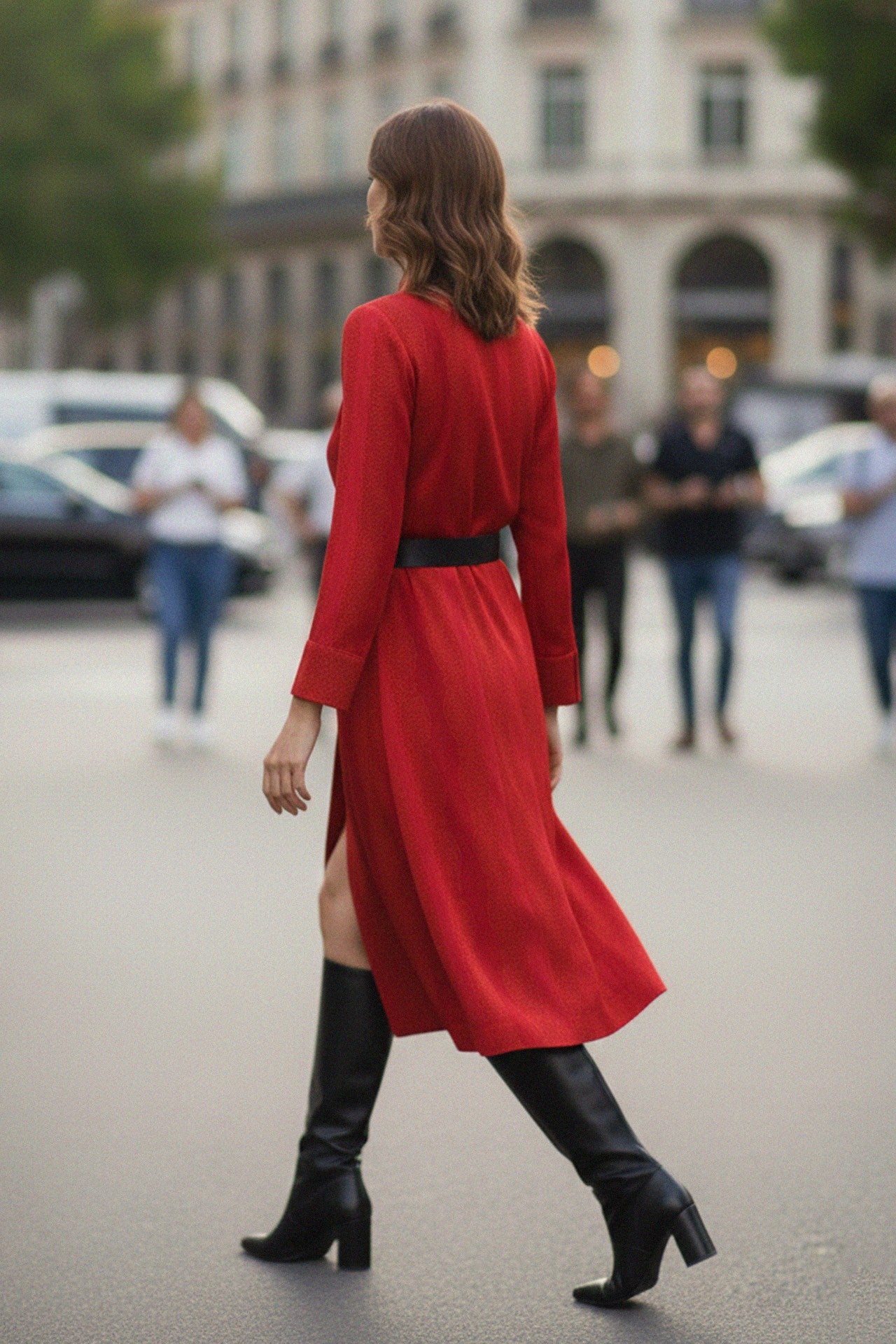 Biodegradable Sustainable Silk Long Robe Dress in Blood Stone