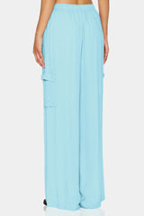 Aqua Blue Wide Leg Plazzo Pants