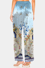 Blue Straight Leg Dress Pants