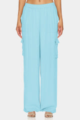 Aqua Blue Wide Leg Plazzo Pants
