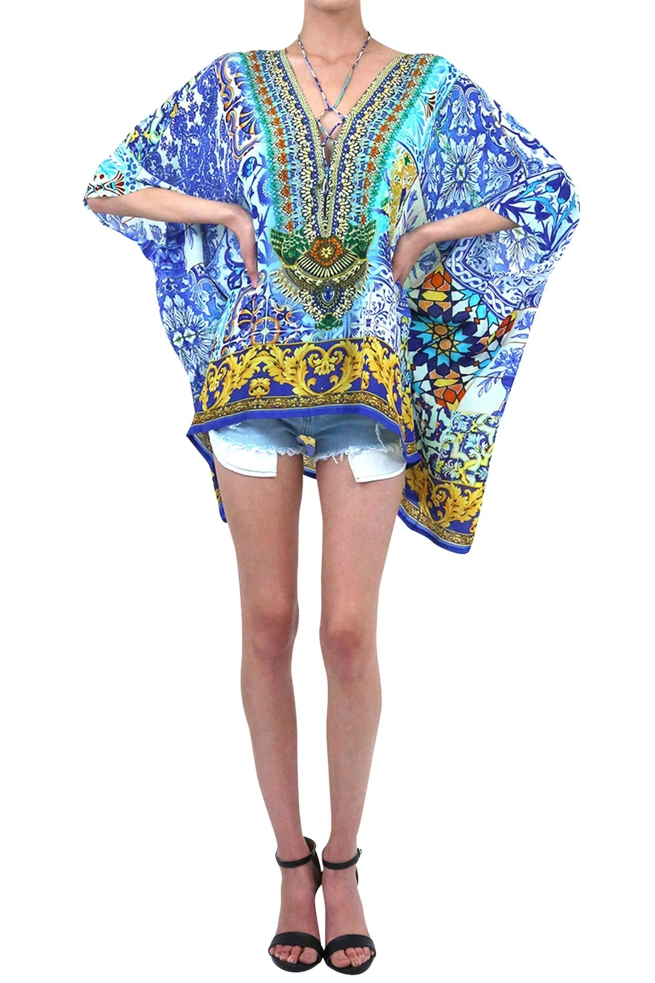 Blue Women's Kaftan Short