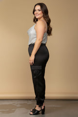 Black Jogger Pants for Women with High Waist Fit