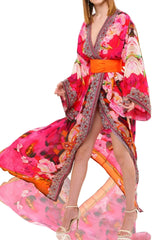 As Seen On Kyle Richards Pink Long Wrap Dress